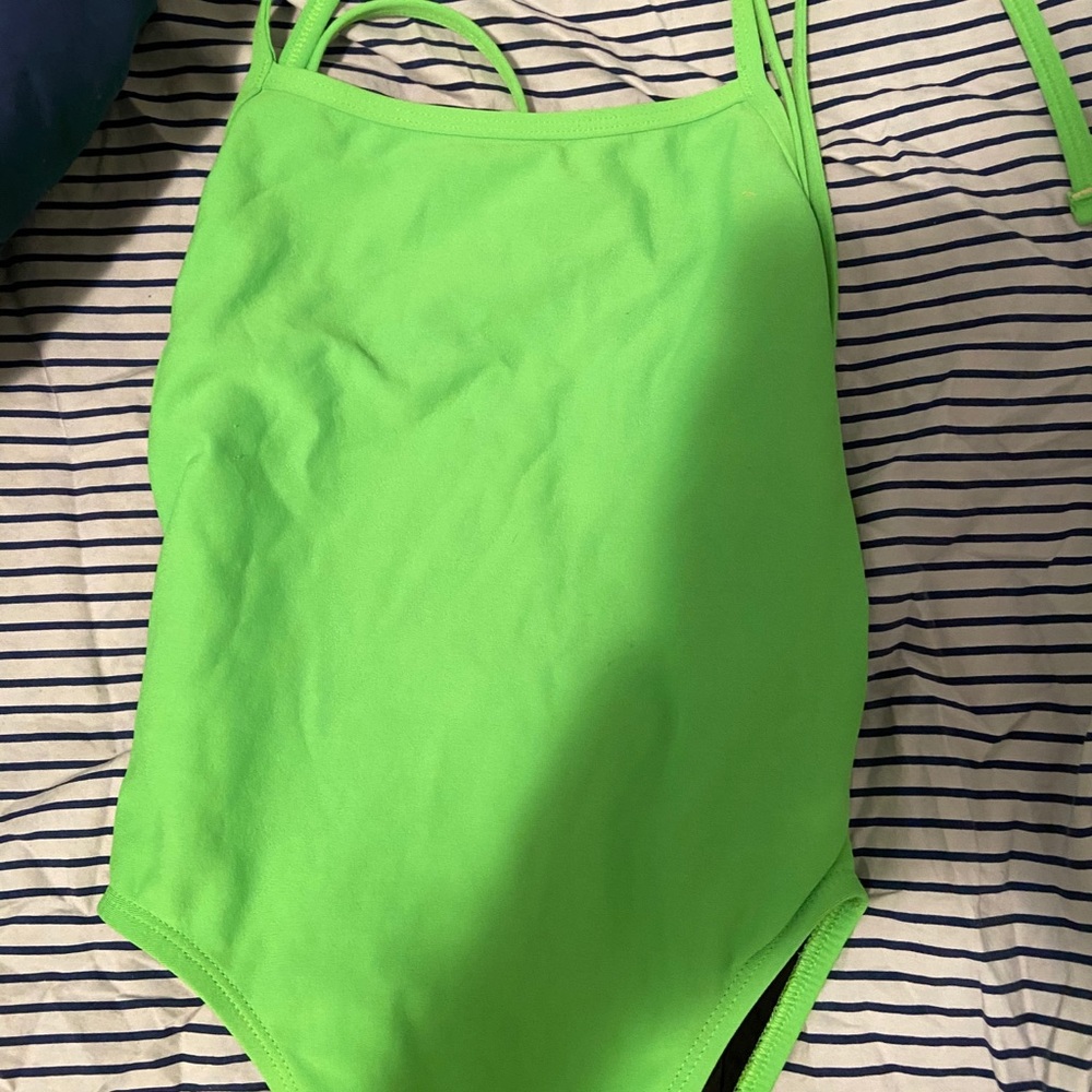 Jolyn Neon Green Tie-back onesie